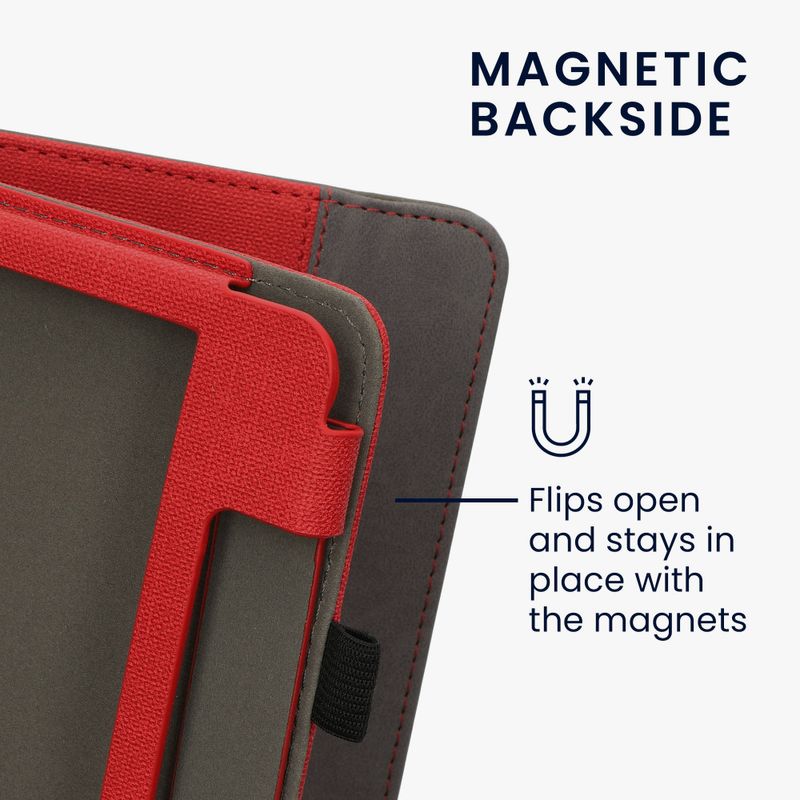 Laptop, Telefoane si Tablete - Ebook reader si accesorii - Accesorii eBook Reader - Husa kwmobile pentru Tolino Epos 3, Piele ecologica, Rosu/Gri, 59979.09 - Infinity.ro