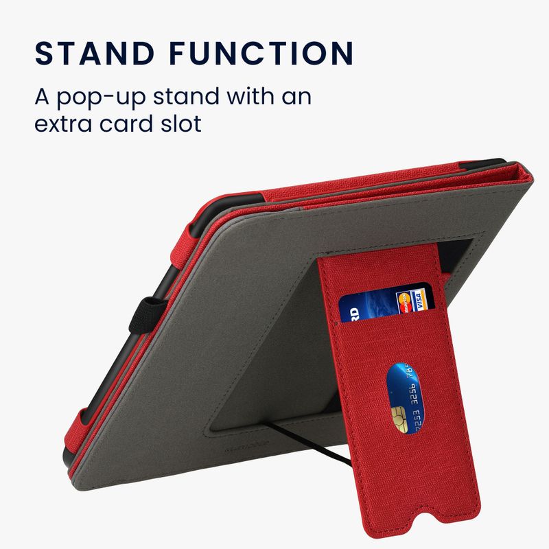Laptop, Telefoane si Tablete - Ebook reader si accesorii - Accesorii eBook Reader - Husa kwmobile pentru Tolino Epos 3, Piele ecologica, Rosu/Gri, 59979.09 - Infinity.ro