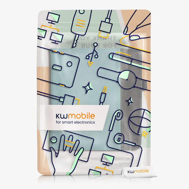 Laptop, Telefoane si Tablete - Ebook reader si accesorii - Accesorii eBook Reader - Husa Kwmobile pentru Tolino Epos 3, Verde/Gri, Textil, KWM000017KY005C - Infinity.ro