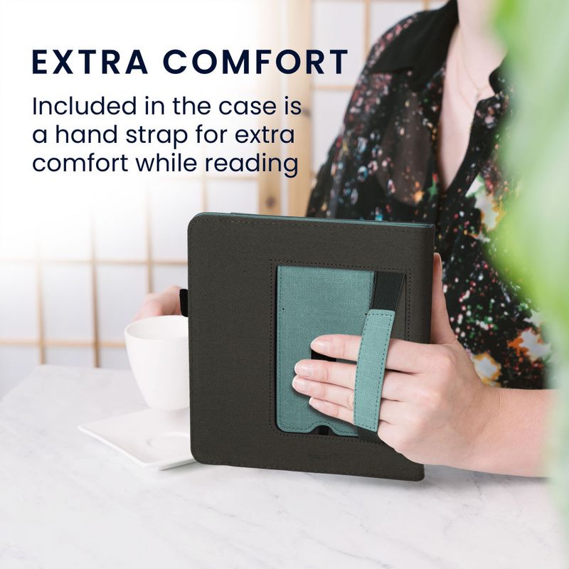 Laptop, Telefoane si Tablete - Ebook reader si accesorii - Accesorii eBook Reader - Husa Kwmobile pentru Tolino Epos 3, Verde/Gri, Textil, KWM000017KY005C - Infinity.ro