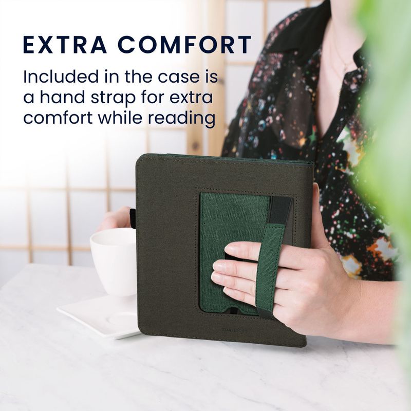 Laptop, Telefoane si Tablete - Ebook reader si accesorii - Accesorii eBook Reader - Husa Kwmobile pentru Tolino Epos 3, Verde inchis/Gri, Textil, KWM000017KY002C - Infinity.ro