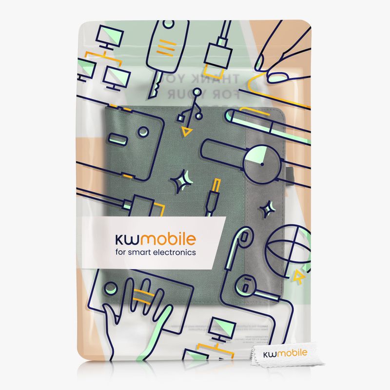 Laptop, Telefoane si Tablete - Ebook reader si accesorii - Accesorii eBook Reader - Husa Kwmobile pentru Tolino Epos 3, Verde inchis/Gri, Textil, KWM000017KY002C - Infinity.ro