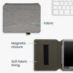 Laptop, Telefoane si Tablete - Ebook reader si accesorii - Accesorii eBook Reader - Husa cu buzunar Kwmobile pentru Kobo Aura H2O Edition 2, Gri deschis, Textil, 54137.25 - Infinity.ro