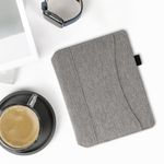 Laptop, Telefoane si Tablete - Ebook reader si accesorii - Accesorii eBook Reader - Husa cu buzunar Kwmobile pentru Kobo Aura H2O Edition 2, Gri deschis, Textil, 54137.25 - Infinity.ro