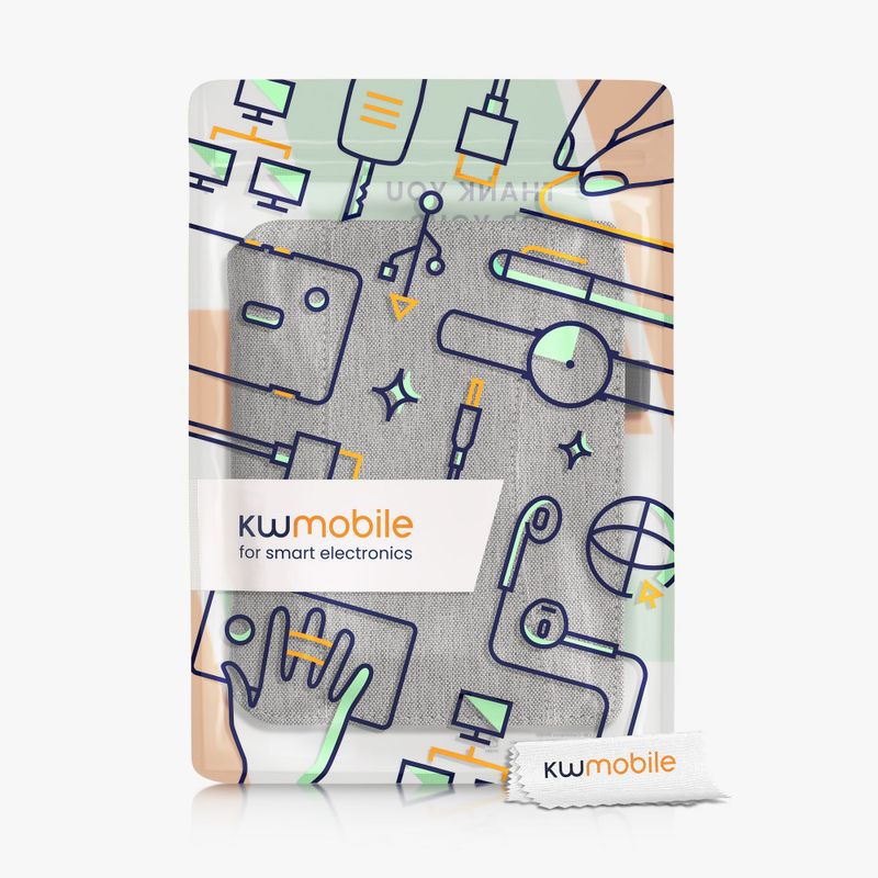Laptop, Telefoane si Tablete - Ebook reader si accesorii - Accesorii eBook Reader - Husa cu buzunar Kwmobile pentru Kobo Aura H2O Edition 2, Gri deschis, Textil, 54137.25 - Infinity.ro