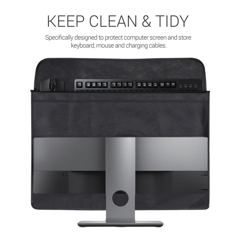 PC, gaming si accesorii - Desktop PC & monitoare - Accesorii monitoare - Husa pentru monitor de 27-28 inch, Kwmobile, Negru, Textil, 54393.01 - Infinity.ro