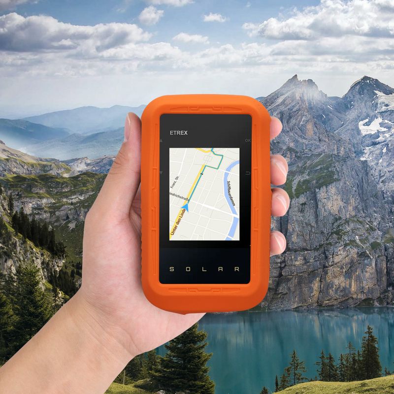 Sport si Outdoor - Ciclism - Accesorii pentru biciclete - Suporturi accesorii biciclete - Husa de protectie Kwmobile pentru Garmin eTrex Solar, Portocaliu, Silicon, KWM000025GZ002C - Infinity.ro