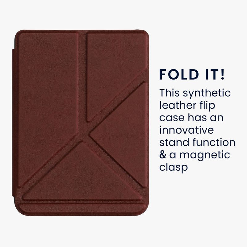 Laptop, Telefoane si Tablete - Ebook reader si accesorii - Accesorii eBook Reader - Husa Kwmobile pentru Kobo Clara 2E, Visiniu, Piele ecologica, KWM000017NQ010C - Infinity.ro