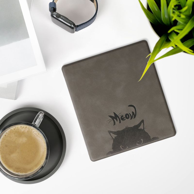 Laptop, Telefoane si Tablete - Ebook reader si accesorii - Accesorii eBook Reader - Husa Kwmobile pentru Amazon Kindle Oasis 10, Gri/Negru, Piele ecologica, KWM000014ND014C - Infinity.ro