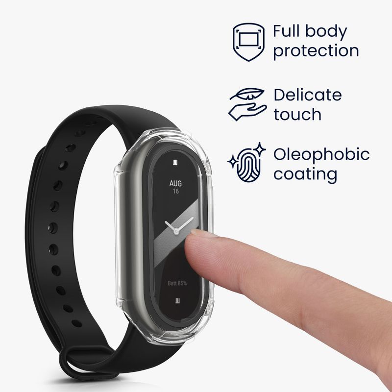 Laptop, Telefoane si Tablete - Wearables si gadgeturi - Wearables - Bratari fitness - Set 2 Huse complete Kwmobile pentru Xiaomi Mi Band 8, Transparent, Plastic, KWM0000206D002C - Infinity.ro