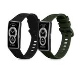 Laptop, Telefoane si Tablete - Wearables si gadgeturi - Wearables - Bratari fitness - Set 2 Curele Kwmobile pentru Huawei Band 8, Negru/Verde inchis, Silicon, KWM0000198N004C - Infinity.ro