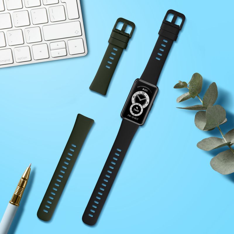 Laptop, Telefoane si Tablete - Wearables si gadgeturi - Wearables - Bratari fitness - Set 2 Curele Kwmobile pentru Huawei Band 8, Negru/Verde inchis, Silicon, KWM0000198N004C - Infinity.ro