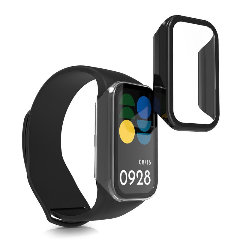 Laptop, Telefoane si Tablete - Wearables si gadgeturi - Wearables - Bratari fitness - Set 2 Huse complete Kwmobile pentru Xiaomi Smart Band 8 Active/Redmi Band 2, Transparent/Negru, Plastic, KWM0000254Q002C - Infinity.ro