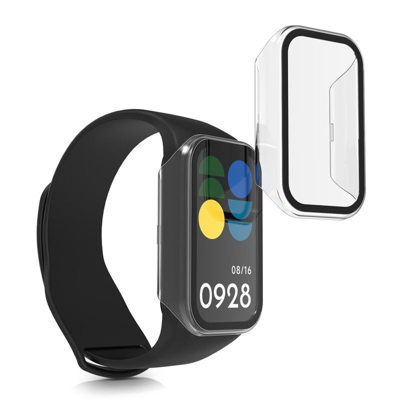 Laptop, Telefoane si Tablete - Wearables si gadgeturi - Wearables - Accesorii wearables - Set 2 Huse complete Kwmobile pentru Xiaomi Smart Band 8 Active/Redmi Band 2, Transparent, Plastic, KWM0000254Q001C - Infinity.ro
