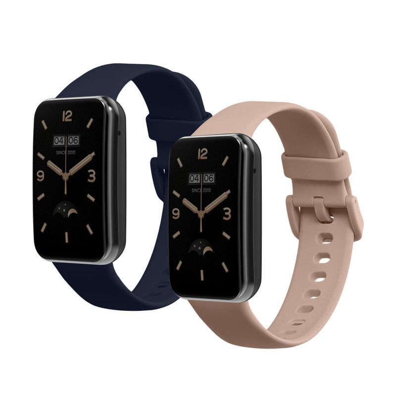 Laptop, Telefoane si Tablete - Wearables si gadgeturi - Wearables - Bratari fitness - Set 2 Curele Kwmobile pentru Xiaomi Mi Band 7 Pro, Negru/Crem, Silicon, 59602.06 - Infinity.ro