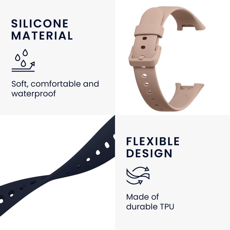 Laptop, Telefoane si Tablete - Wearables si gadgeturi - Wearables - Bratari fitness - Set 2 Curele Kwmobile pentru Xiaomi Mi Band 7 Pro, Negru/Crem, Silicon, 59602.06 - Infinity.ro