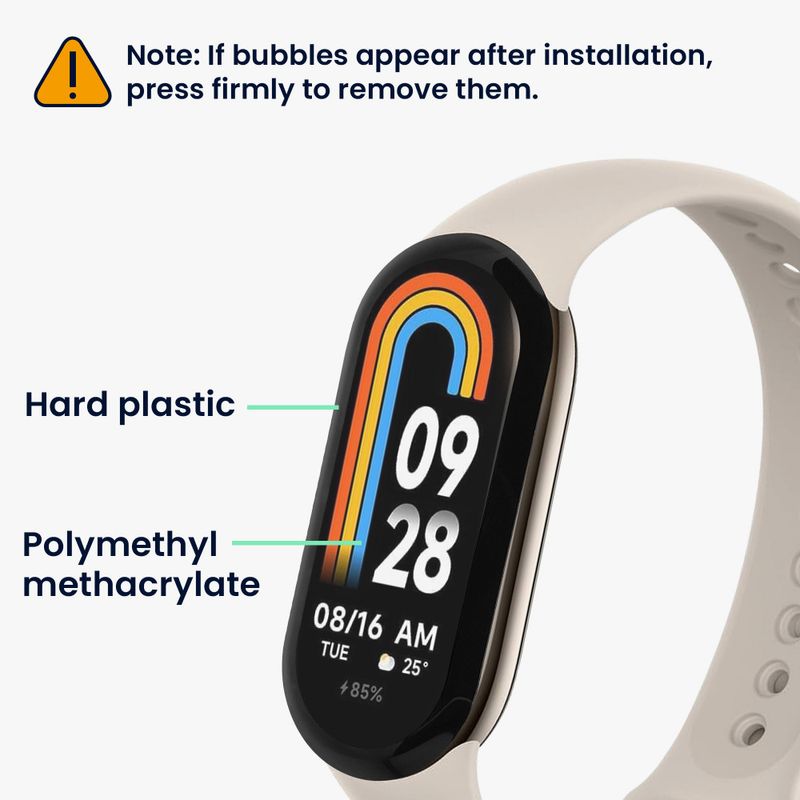 Laptop, Telefoane si Tablete - Wearables si gadgeturi - Wearables - Accesorii wearables - Set 2 Folii de protectie Kwmobile pentru Xiaomi Mi Band 8, Transparent/Negru, Polimer, KWM0000252H001C - Infinity.ro