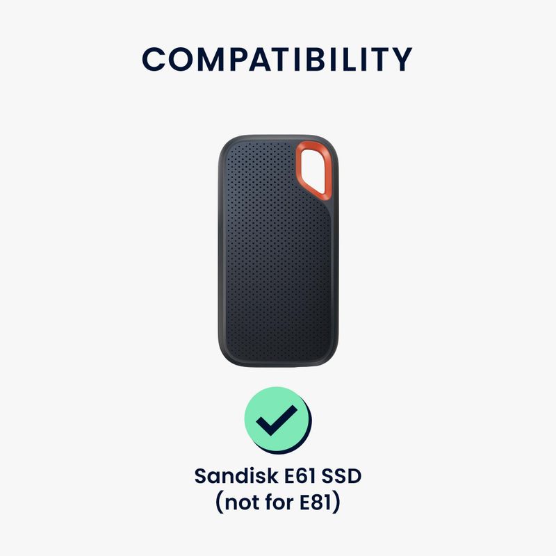 PC, gaming si accesorii - Periferice PC - Accesorii hard disk-uri externe - Husa de protectie Kwmobile pentru SanDisk E61 SSD, Negru, Silicon, KWM000025FO001C - Infinity.ro
