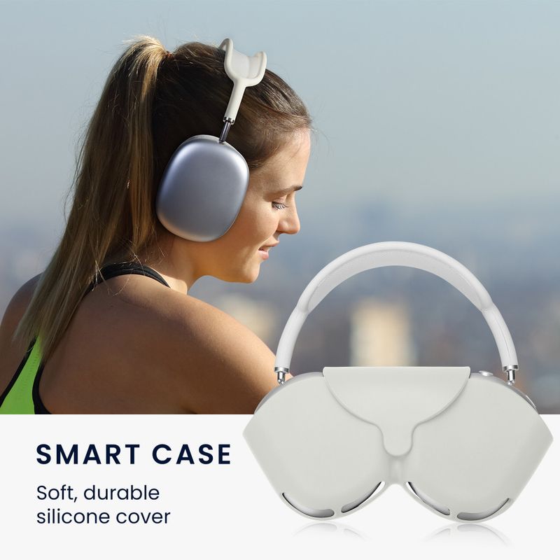 Laptop, Telefoane si Tablete - Wearables si gadgeturi - Wearables - Accesorii wearables - Husa kwmobile pentru Apple Airpods Max, Silicon, Alb, 59791.02 - Infinity.ro