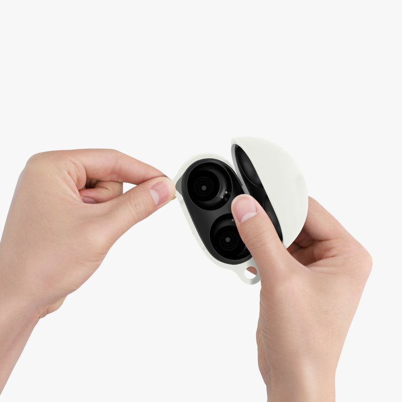 Laptop, Telefoane si Tablete - Wearables si gadgeturi - Wearables - Accesorii wearables - Husa kwmobile pentru Google Pixel Buds Pro, Silicon, Alb/Negru, 60099.02 - Infinity.ro