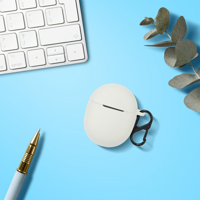 Laptop, Telefoane si Tablete - Wearables si gadgeturi - Wearables - Accesorii wearables - Husa kwmobile pentru Google Pixel Buds Pro, Silicon, Alb/Negru, 60099.02 - Infinity.ro