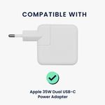 Laptop, Telefoane si Tablete - Telefoane mobile si accesorii - Accesorii Telefoane - Alte accesorii telefoane - Husa Incarcator Kwmobile pentru Apple 35W Dual USB-C Power Adapter, Alb, Silicon, KWM000024YY001C - Infinity.ro