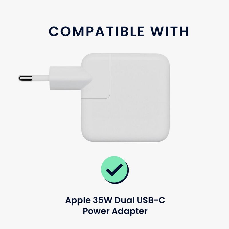 Laptop, Telefoane si Tablete - Telefoane mobile si accesorii - Accesorii Telefoane - Alte accesorii telefoane - Husa Incarcator Kwmobile pentru Apple 35W Dual USB-C Power Adapter, Alb, Silicon, KWM000024YY001C - Infinity.ro