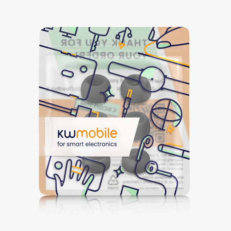 Laptop, Telefoane si Tablete - Wearables si gadgeturi - Wearables - Accesorii wearables - Set 6 Varfuri de schimb Kwmobile pentru Samsung Galaxy Buds Pro, Negru, Silicon, KWM000025DT001C - Infinity.ro