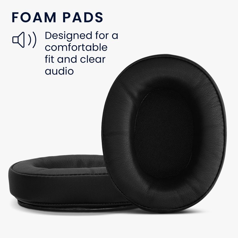 Laptop, Telefoane si Tablete - Wearables si gadgeturi - Wearables - Accesorii wearables - Set 2 Perne de urechi Kwmobile pentru Srhythm NC25/NC35 Noise Cancelling, Negru, Piele ecologica, KWM000024ZV001C - Infinity.ro