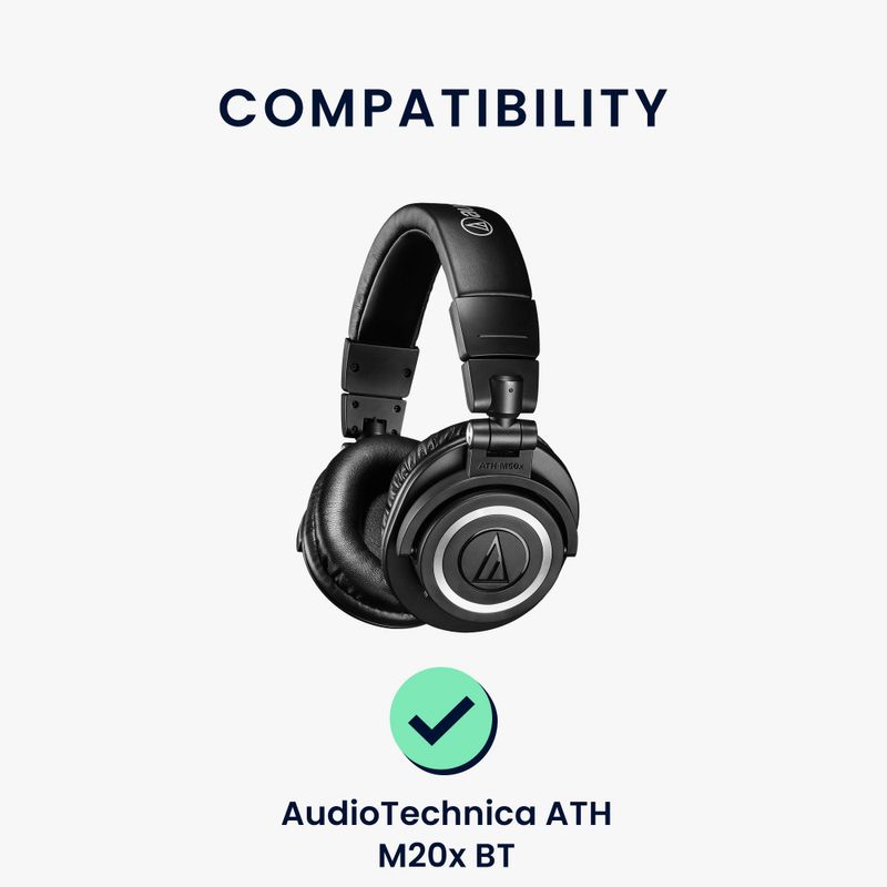 Laptop, Telefoane si Tablete - Wearables si gadgeturi - Wearables - Accesorii wearables - Set 2 Perne de urechi Kwmobile pentru Audio-Technica ATH M20X BT, Negru, Textil, KWM000024SE001C - Infinity.ro