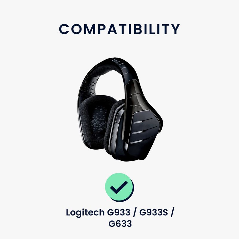 Laptop, Telefoane si Tablete - Wearables si gadgeturi - Wearables - Accesorii wearables - Set 2 Earpads kwmobile pentru Logitech G933/G633, Piele ecologica, Negru, 60362.01 - Infinity.ro