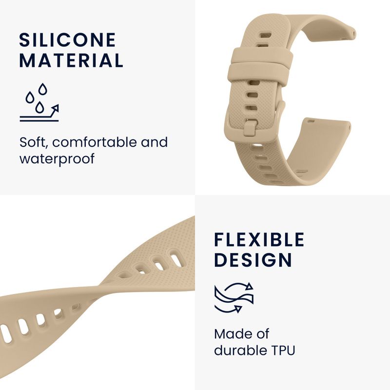 Laptop, Telefoane si Tablete - Wearables si gadgeturi - Wearables - Accesorii wearables - Curea Kwmobile pentru Garmin Venu Sq 2 Music, Bej, Silicon, KWM000018RD006C - Infinity.ro