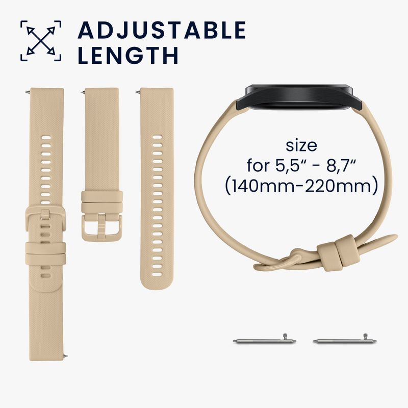 Laptop, Telefoane si Tablete - Wearables si gadgeturi - Wearables - Accesorii wearables - Curea Kwmobile pentru Garmin Venu Sq 2 Music, Bej, Silicon, KWM000018RD006C - Infinity.ro