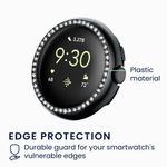 Laptop, Telefoane si Tablete - Wearables si gadgeturi - Wearables - Smartwatch-uri - Set 2 Huse Kwmobile pentru Google Pixel Watch, Transparent/Negru, Plastic, KWM000024ZK001C - Infinity.ro