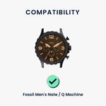 Laptop, Telefoane si Tablete - Wearables si gadgeturi - Wearables - Smartwatch-uri - Set 2 Curele Kwmobile pentru Fossil Q Machine, Negru/Gri, Silicon, KWM0000253O002C - Infinity.ro