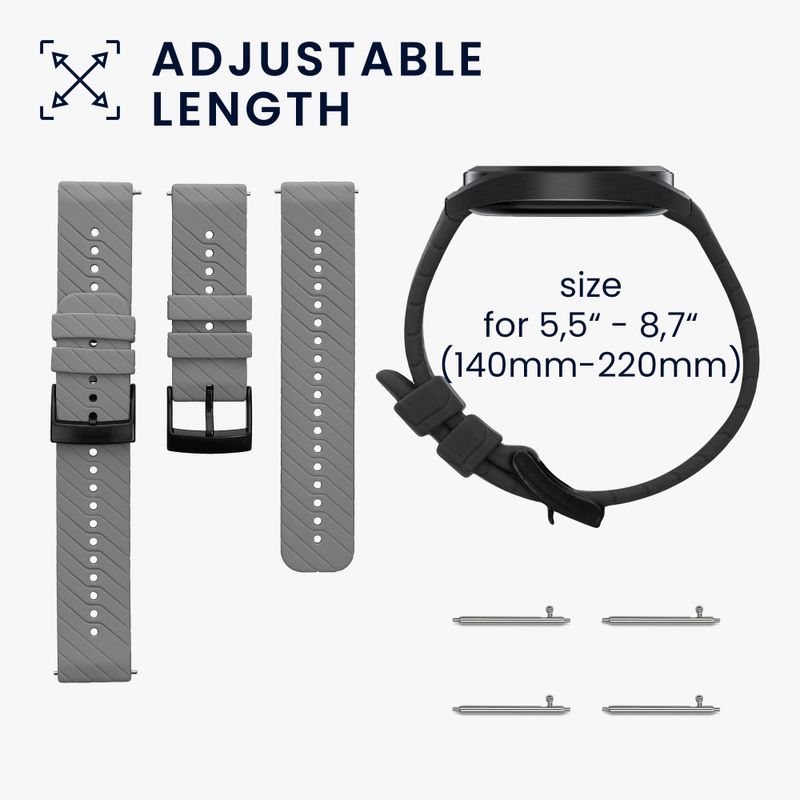 Laptop, Telefoane si Tablete - Wearables si gadgeturi - Wearables - Smartwatch-uri - Set 2 Curele Kwmobile pentru Fossil Q Machine, Negru/Gri, Silicon, KWM0000253O002C - Infinity.ro