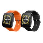 Laptop, Telefoane si Tablete - Wearables si gadgeturi - Wearables - Accesorii wearables - Set 2 Curele Kwmobile pentru Amazfit Bip 5/GTR 4, Negru/Portocaliu, Silicon, KWM000024YT005C - Infinity.ro