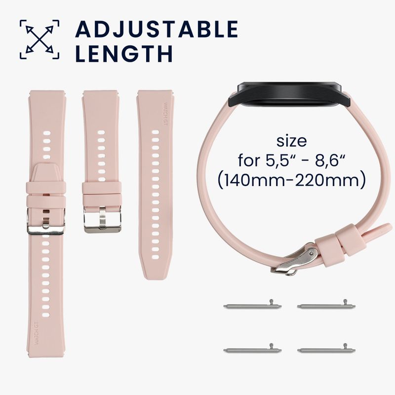 Laptop, Telefoane si Tablete - Wearables si gadgeturi - Wearables - Smartwatch-uri - Set 2 Curele Kwmobile pentru GRV SmartWatch, Roz/Gri, Silicon, KWM000024SY002C - Infinity.ro