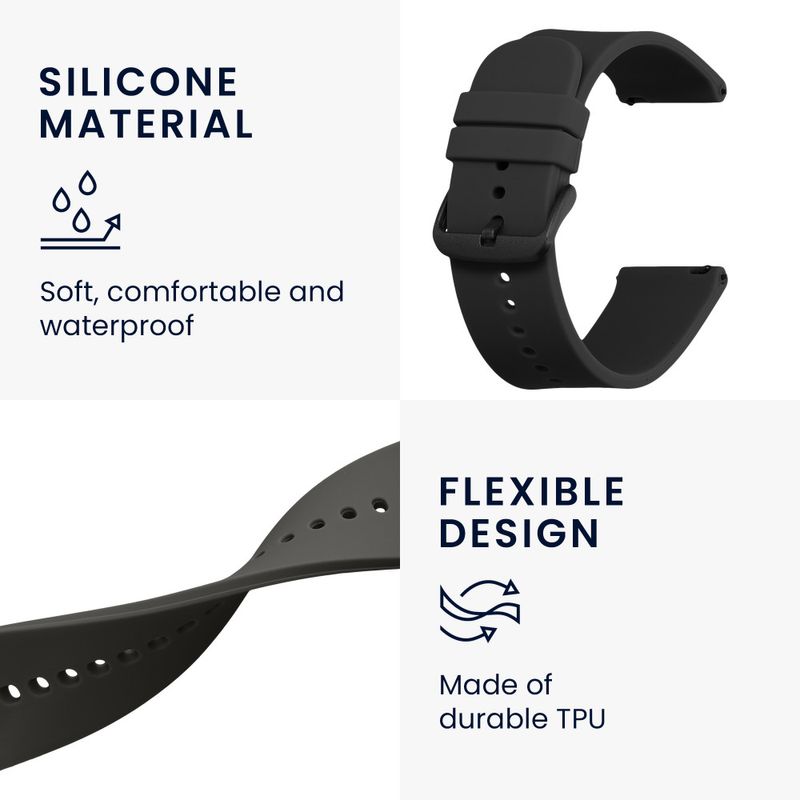Laptop, Telefoane si Tablete - Wearables si gadgeturi - Wearables - Accesorii wearables - Set 2 Curele Kwmobile pentru Amazfit Bip 5/GTR 4, Negru/Gri, Silicon, KWM000024YT002C - Infinity.ro