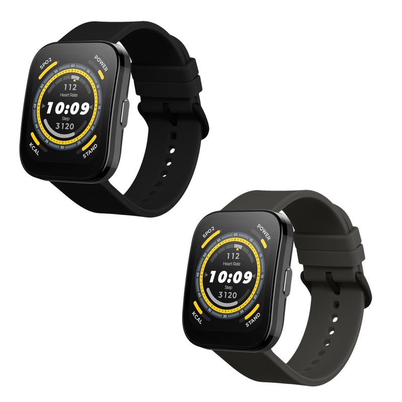Laptop, Telefoane si Tablete - Wearables si gadgeturi - Wearables - Accesorii wearables - Set 2 Curele Kwmobile pentru Amazfit Bip 5/GTR 4, Negru/Gri, Silicon, KWM000024YT002C - Infinity.ro