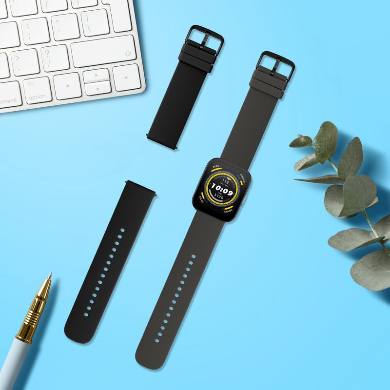 Laptop, Telefoane si Tablete - Wearables si gadgeturi - Wearables - Accesorii wearables - Set 2 Curele Kwmobile pentru Amazfit Bip 5/GTR 4, Negru/Gri, Silicon, KWM000024YT002C - Infinity.ro