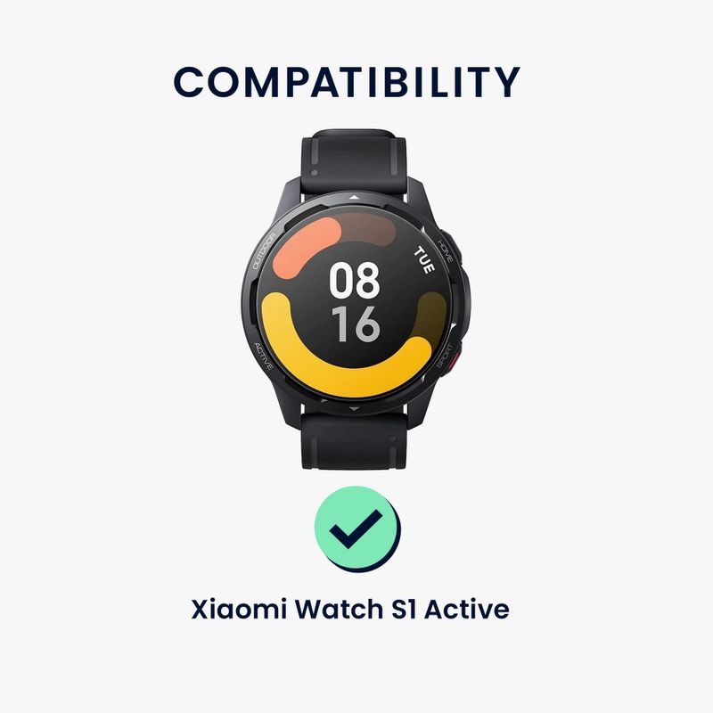 Laptop, Telefoane si Tablete - Wearables si gadgeturi - Wearables - Smartwatch-uri - Set 2 Folii de protectie Kwmobile pentru Xiaomi Watch S1 Active, Transparent/Negru, Polimer, KWM000024WT001C - Infinity.ro