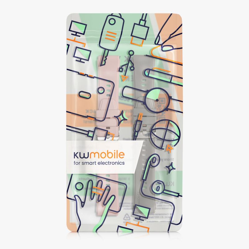 Laptop, Telefoane si Tablete - Wearables si gadgeturi - Wearables - Smartwatch-uri - Set 2 Curele Kwmobile pentru GRV SmartWatch, Roz/Gri, Silicon, KWM000024SY002C - Infinity.ro