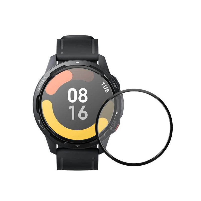 Laptop, Telefoane si Tablete - Wearables si gadgeturi - Wearables - Smartwatch-uri - Set 2 Folii de protectie Kwmobile pentru Xiaomi Watch S1 Active, Transparent/Negru, Polimer, KWM000024WT001C - Infinity.ro