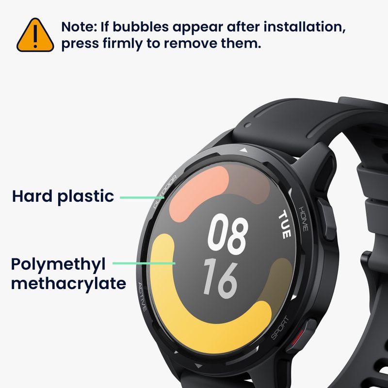 Laptop, Telefoane si Tablete - Wearables si gadgeturi - Wearables - Smartwatch-uri - Set 2 Folii de protectie Kwmobile pentru Xiaomi Watch S1 Active, Transparent/Negru, Polimer, KWM000024WT001C - Infinity.ro