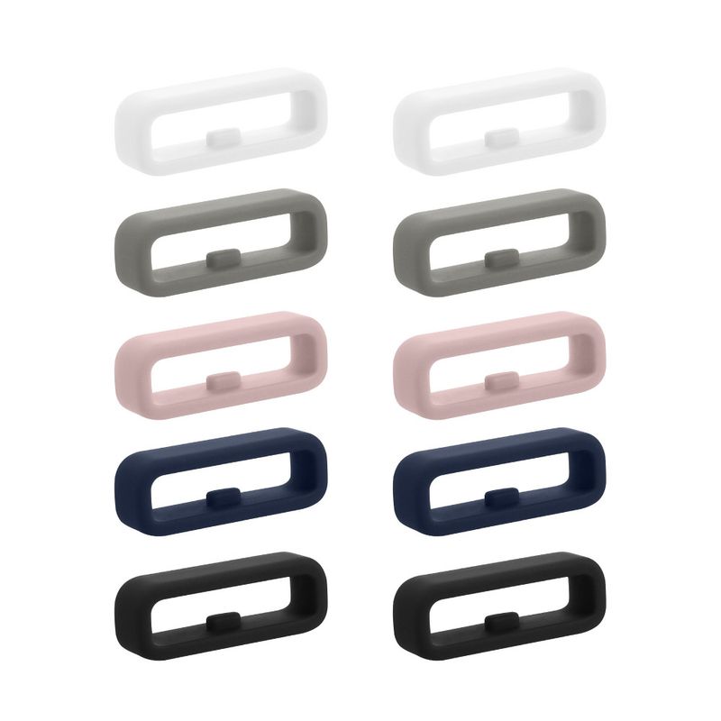 Laptop, Telefoane si Tablete - Wearables si gadgeturi - Wearables - Accesorii wearables - Set 10 Bucle suport pentru curea de 18 mm, Multicolor, Silicon, KWM000024YH001C - Infinity.ro