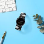 Laptop, Telefoane si Tablete - Wearables si gadgeturi - Wearables - Smartwatch-uri - Curea Kwmobile pentru Garmin Vivomove 3S/Vivoactive 4S, Negru/Alb, Nylon, KWM0000250F001C - Infinity.ro