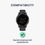 Laptop, Telefoane si Tablete - Wearables si gadgeturi - Wearables - Smartwatch-uri - Curea Kwmobile pentru Garmin Vivomove 3S/Vivoactive 4S, Negru/Alb, Nylon, KWM0000250F001C - Infinity.ro
