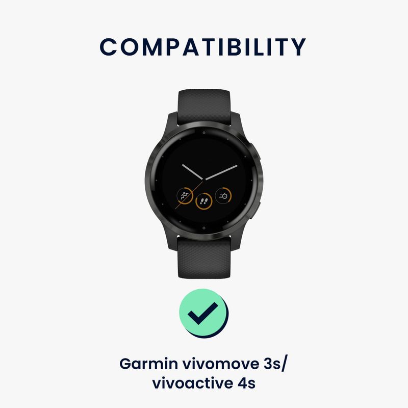 Laptop, Telefoane si Tablete - Wearables si gadgeturi - Wearables - Smartwatch-uri - Curea Kwmobile pentru Garmin Vivomove 3S/Vivoactive 4S, Negru/Alb, Nylon, KWM0000250F001C - Infinity.ro