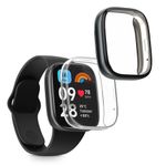 Laptop, Telefoane si Tablete - Wearables si gadgeturi - Wearables - Accesorii wearables - Set 2 Huse Kwmobile pentru Xiaomi Redmi Watch 3 Active, Transparent/Negru, Silicon, KWM000024YF003C - Infinity.ro